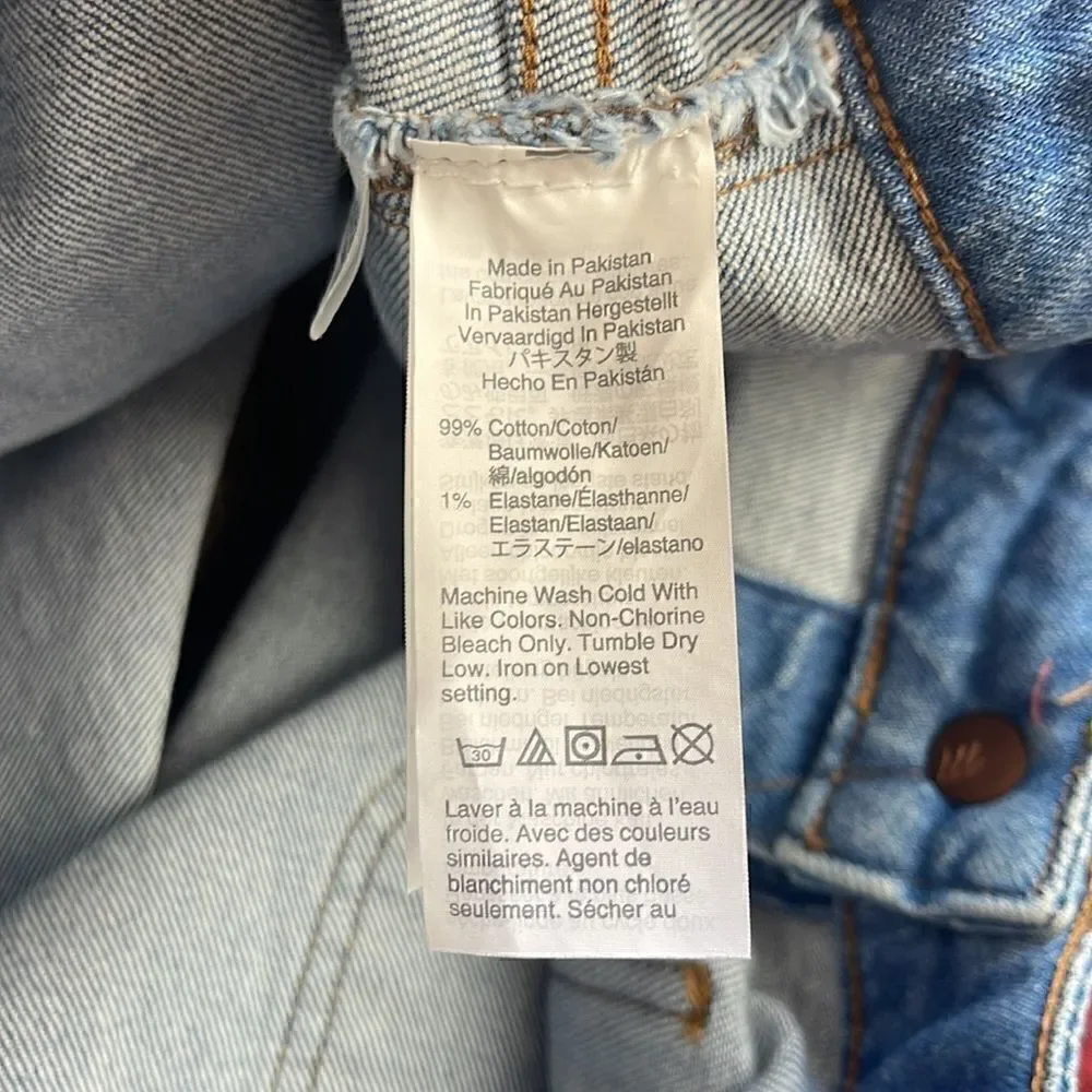 7. Madewell Womens Cotton Blend Denim McCaren Skirt Exposed Button Snap. 26 NWT